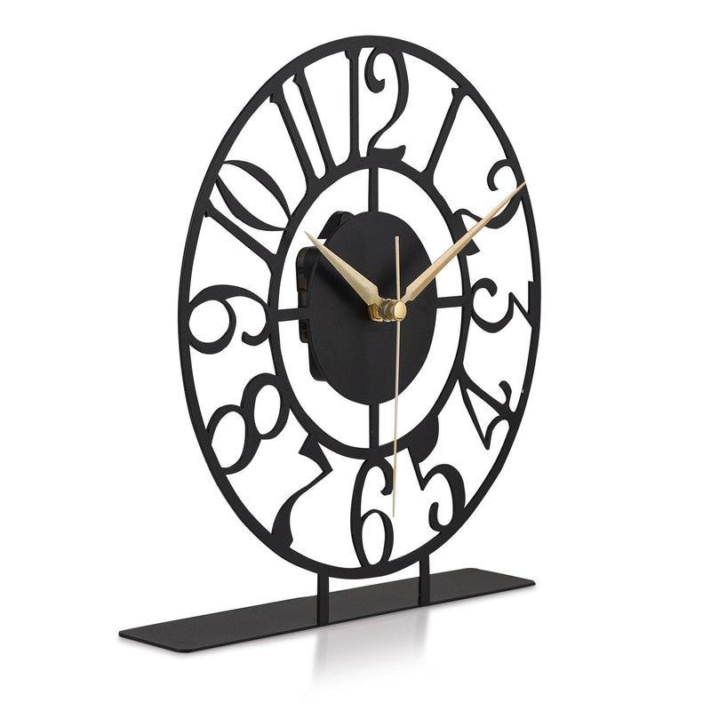 Ceas decorativ CLOCK BONNI, negru, metal, 23x24 cm