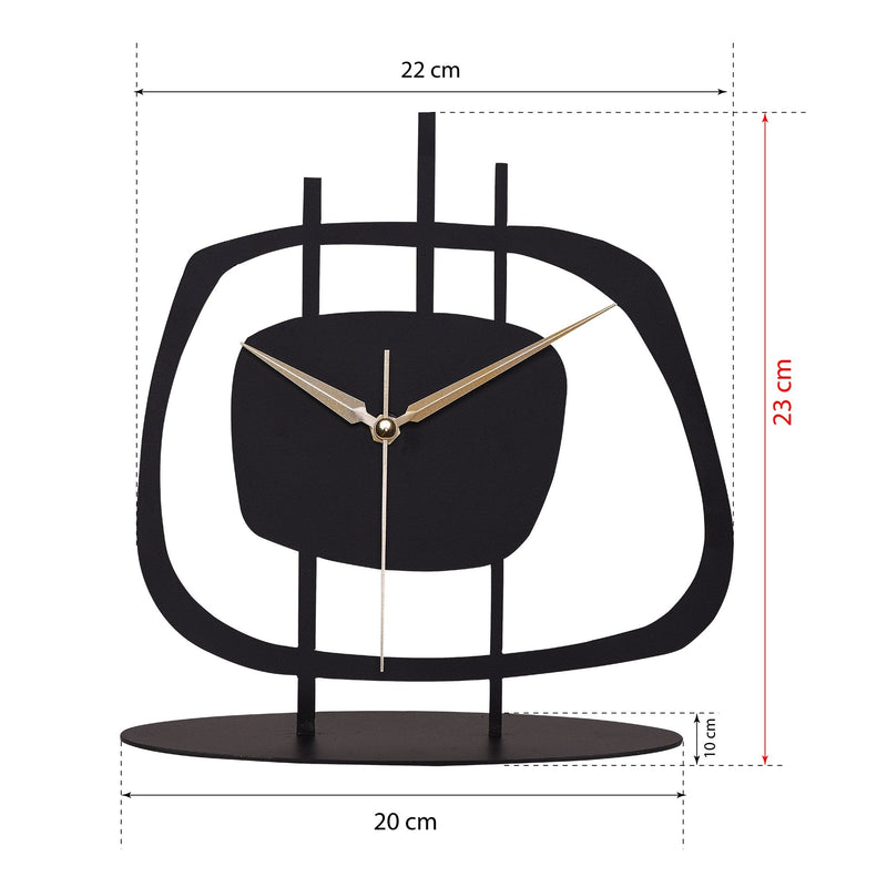 Ceas decorativ PIETRA, negru, metal, 22x23 cm