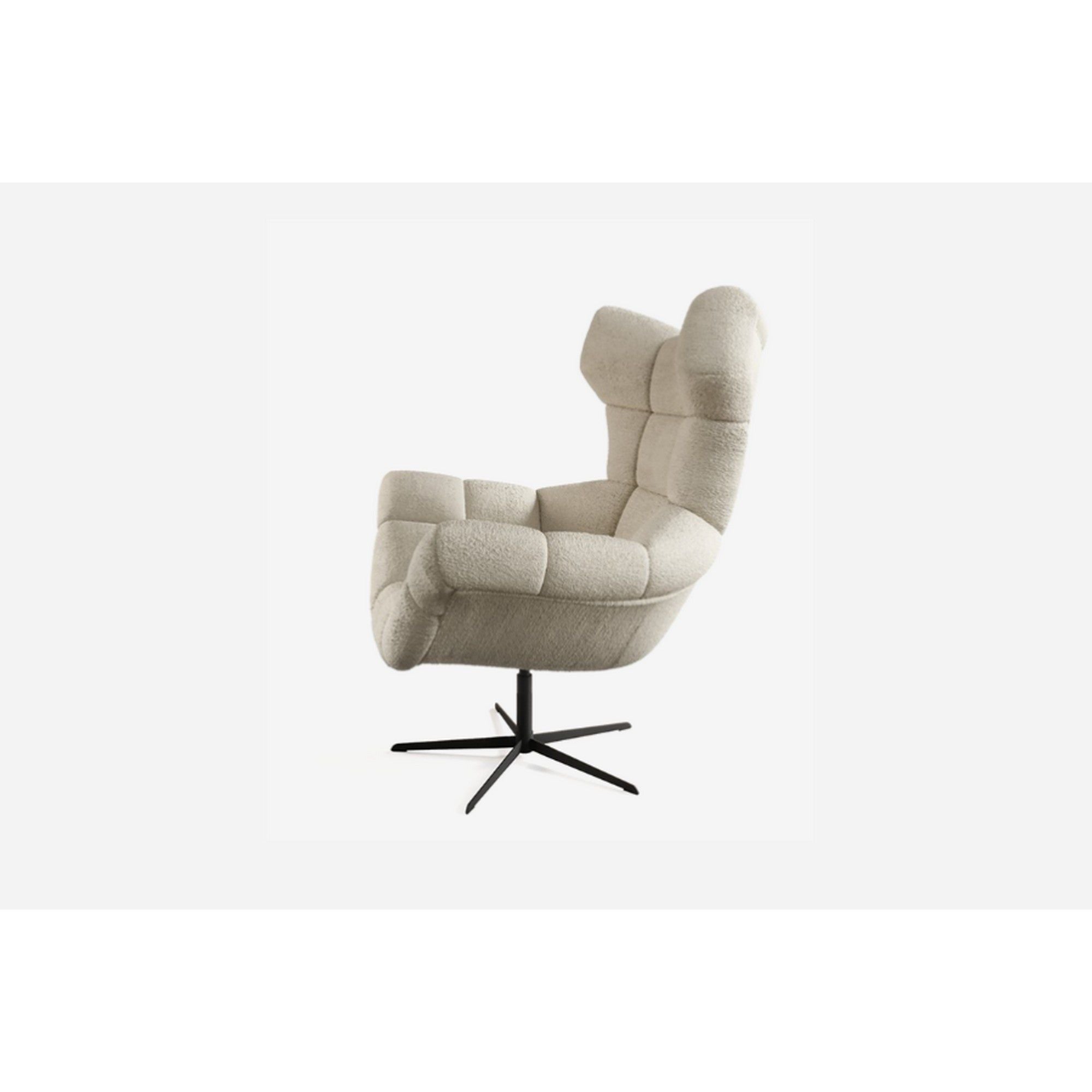 Fotoliu rotativ SENSI, stofa catifelata bej - RIVIERA 16, Gama Premium, 103x84x119 cm