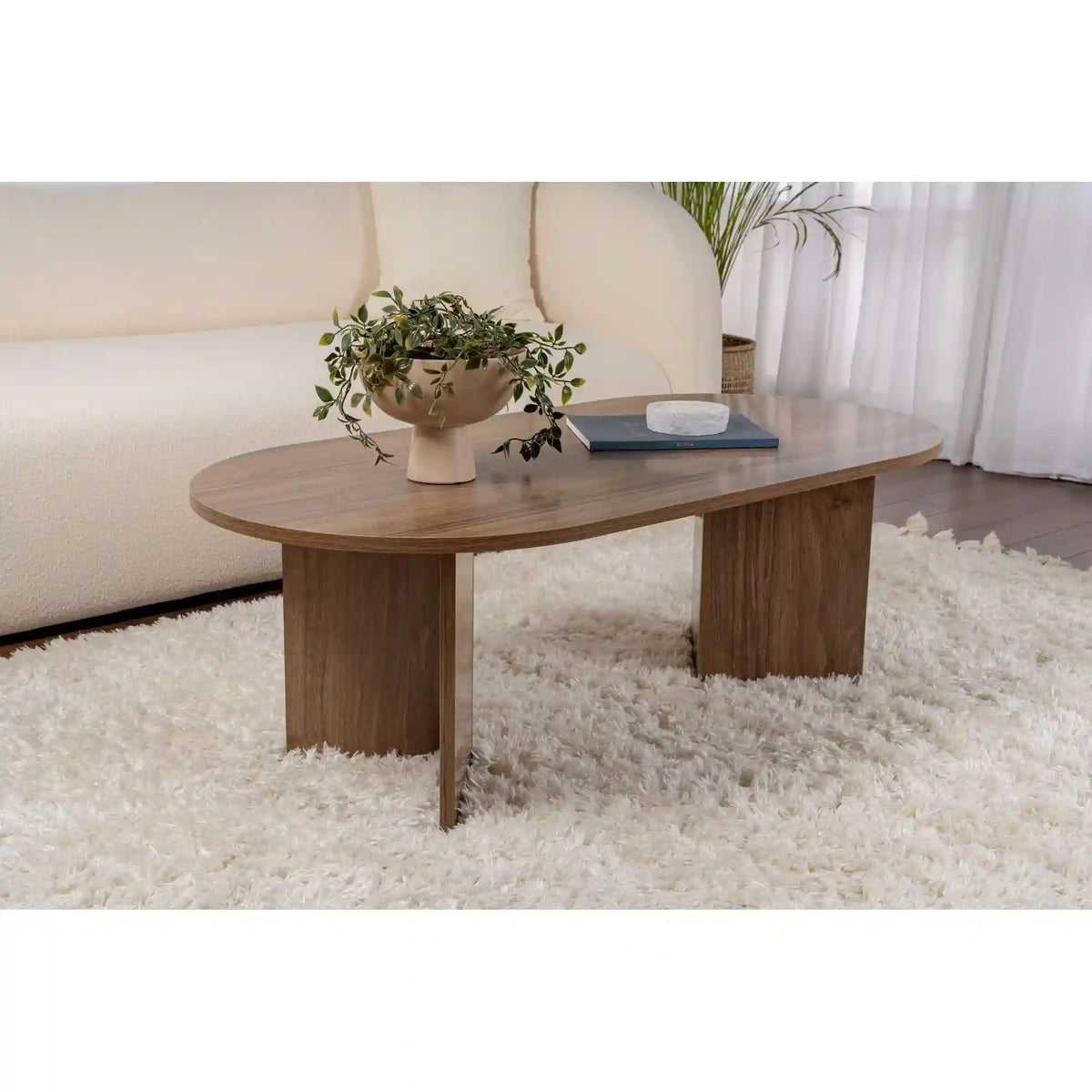 Masuta cafea SABLE, nuc, PAL, 119x60x40 cm