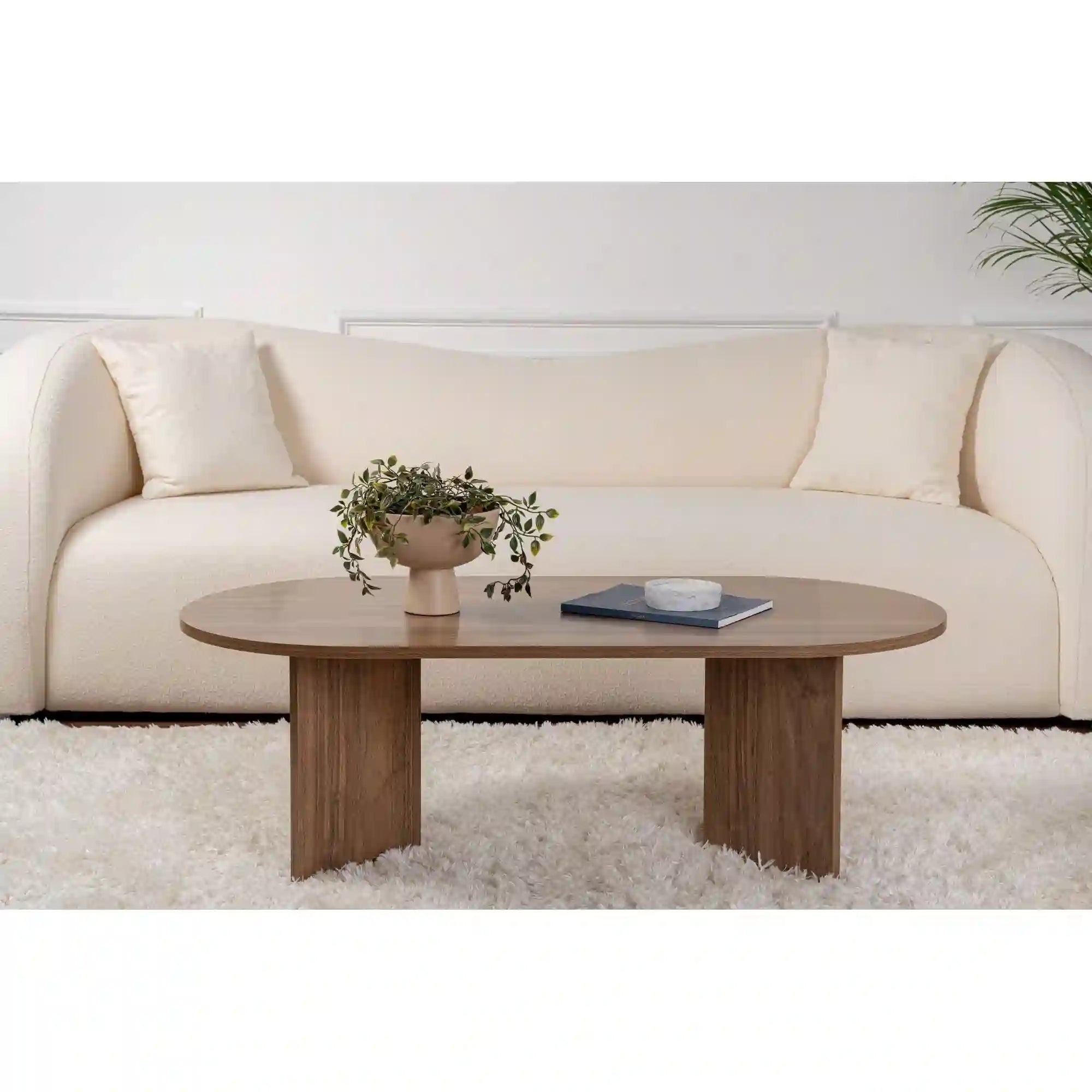 Masuta cafea SABLE, nuc, PAL, 119x60x40 cm