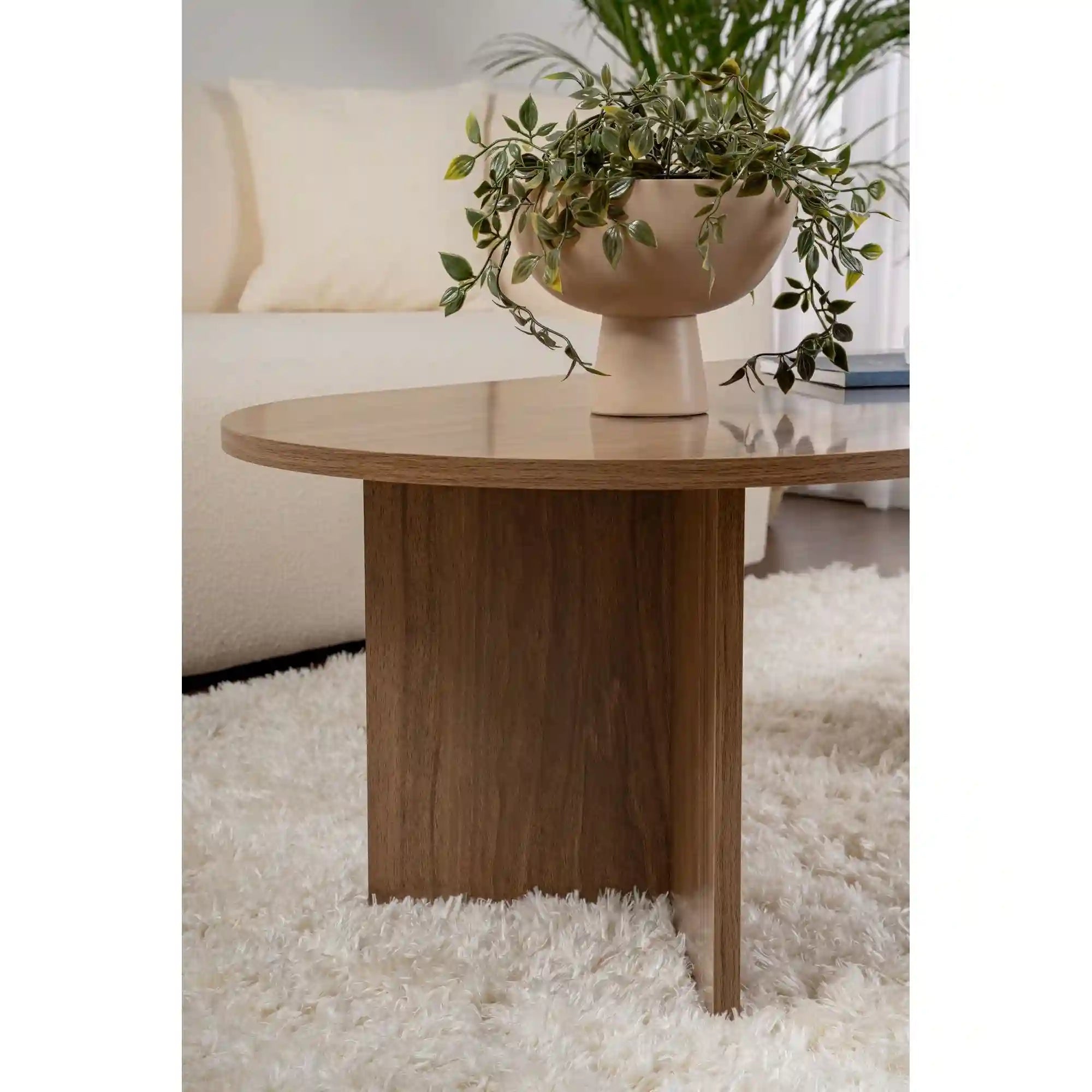 Masuta cafea SABLE, nuc, PAL, 119x60x40 cm