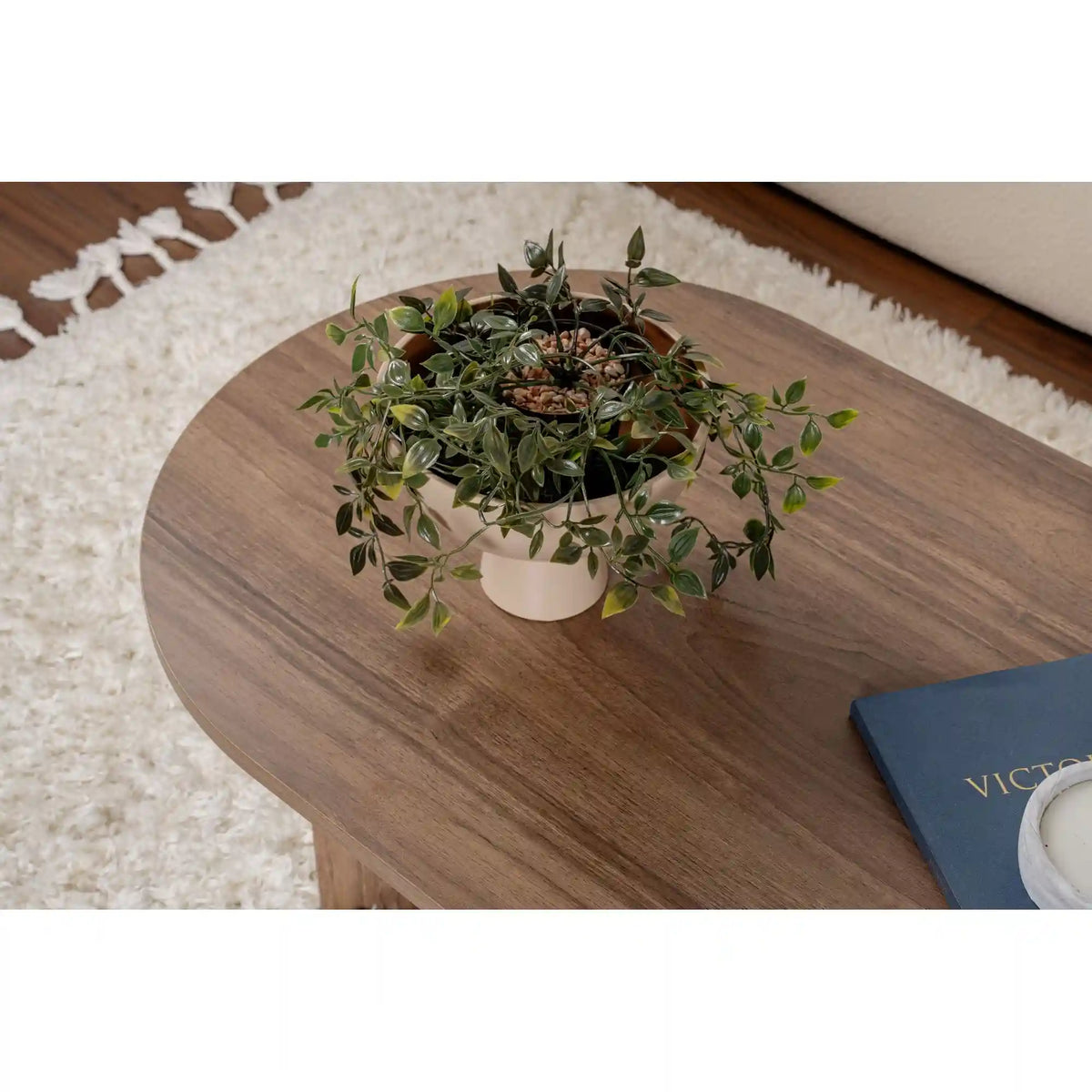 Masuta cafea SABLE, nuc, PAL, 119x60x40 cm