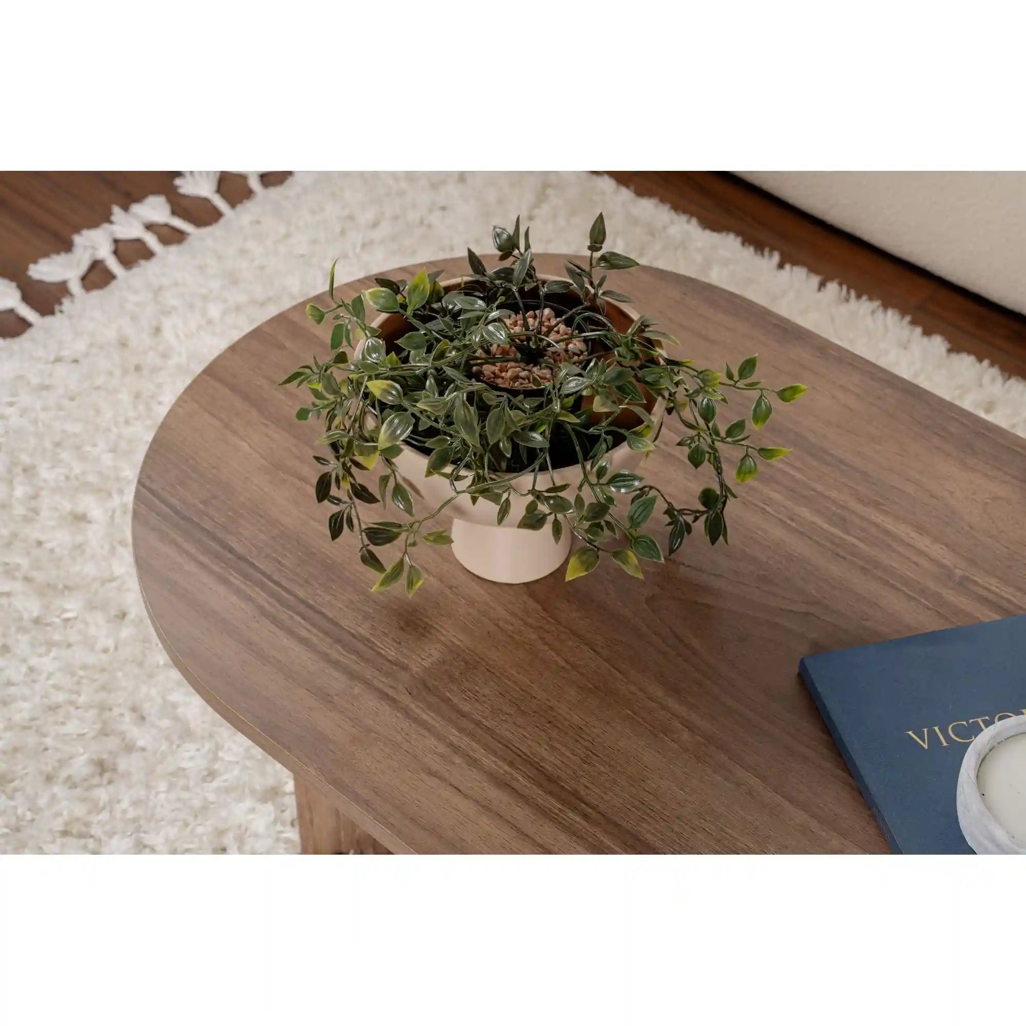 Masuta cafea SABLE, nuc, PAL, 119x60x40 cm