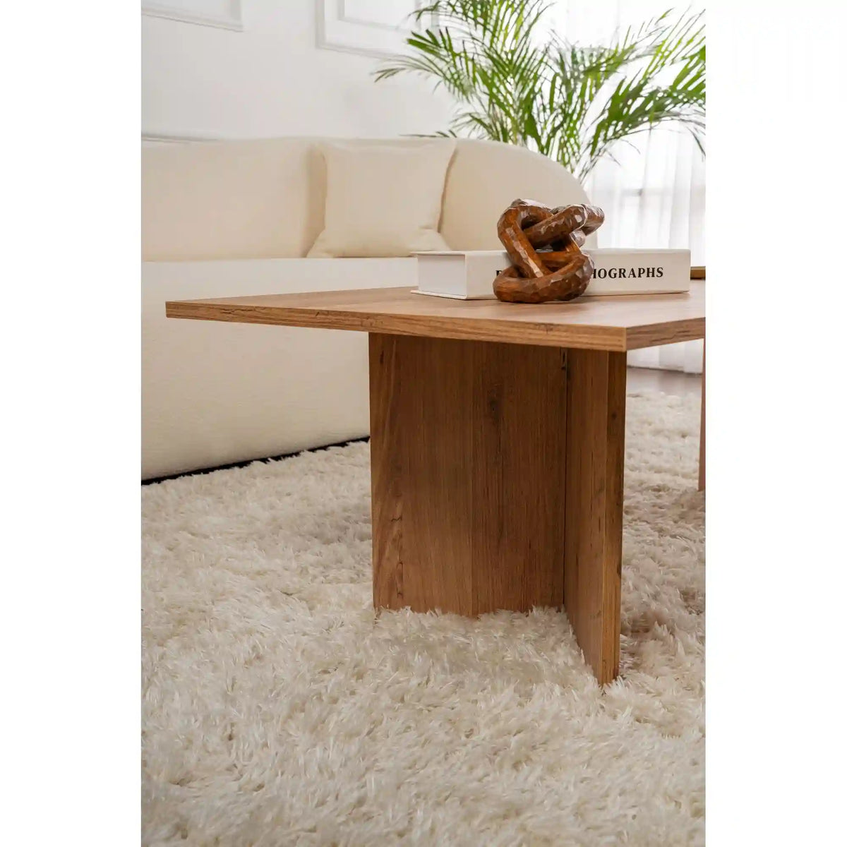 Masuta cafea SABIN, pin, PAL melaminat, 119x60x40 cm