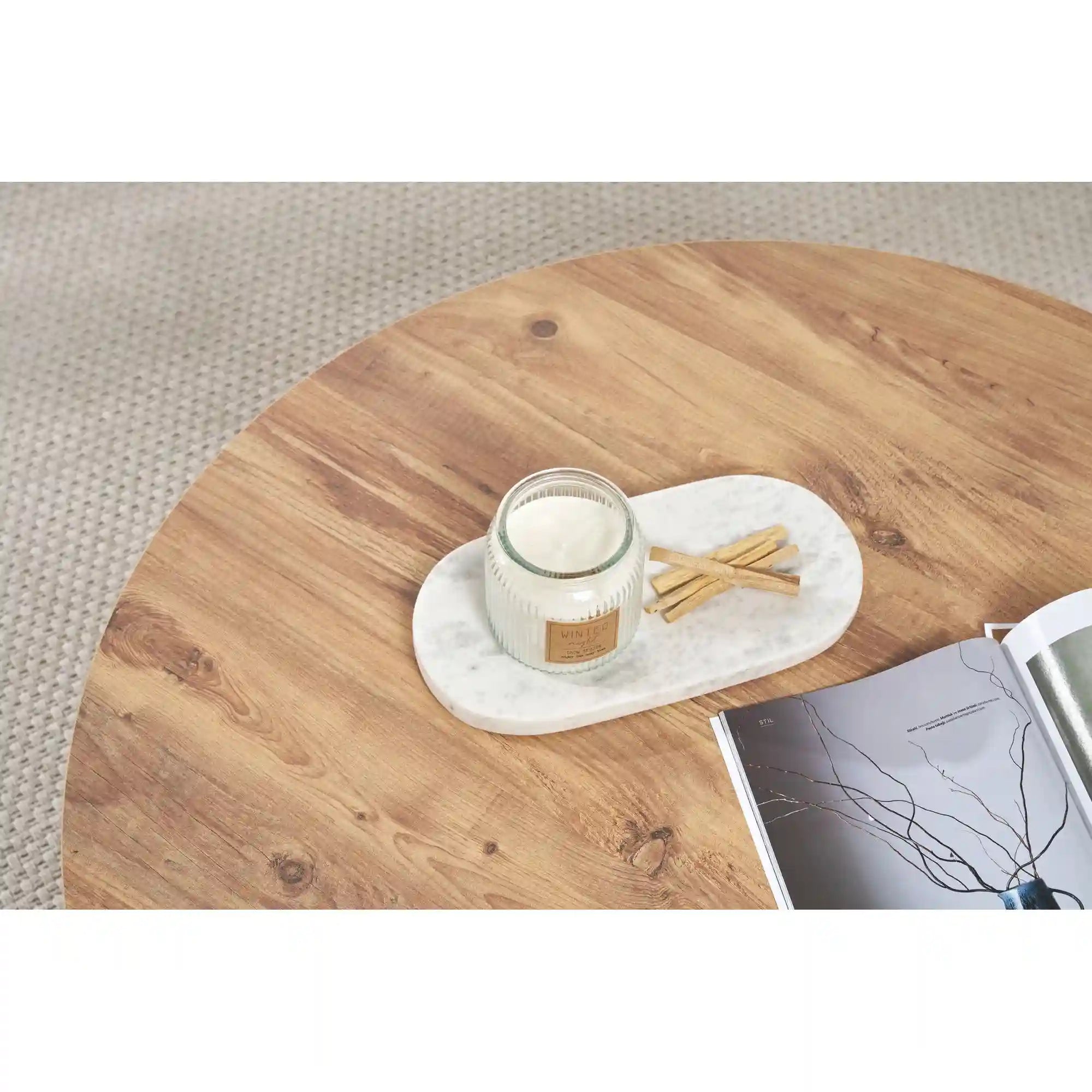 Masuta cafea SOLEIL, pin, PAL melaminat, 90x90x40 cm