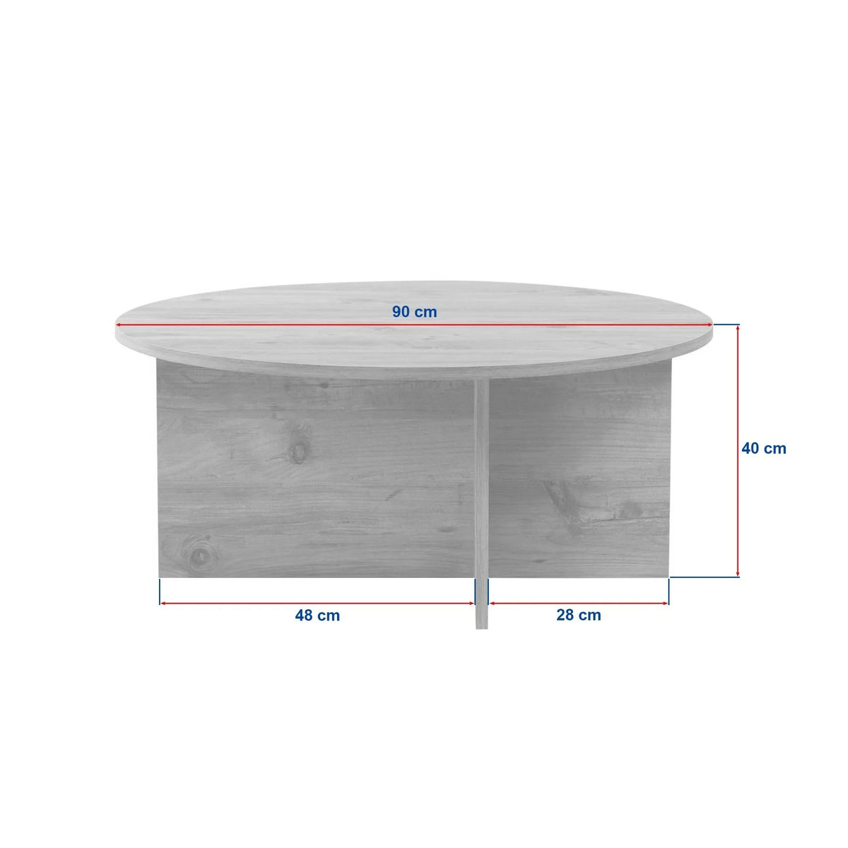 Masuta cafea SOLEIL, bej cu efect de piatra travertin, PAL melaminat, 90x90x40 cm
