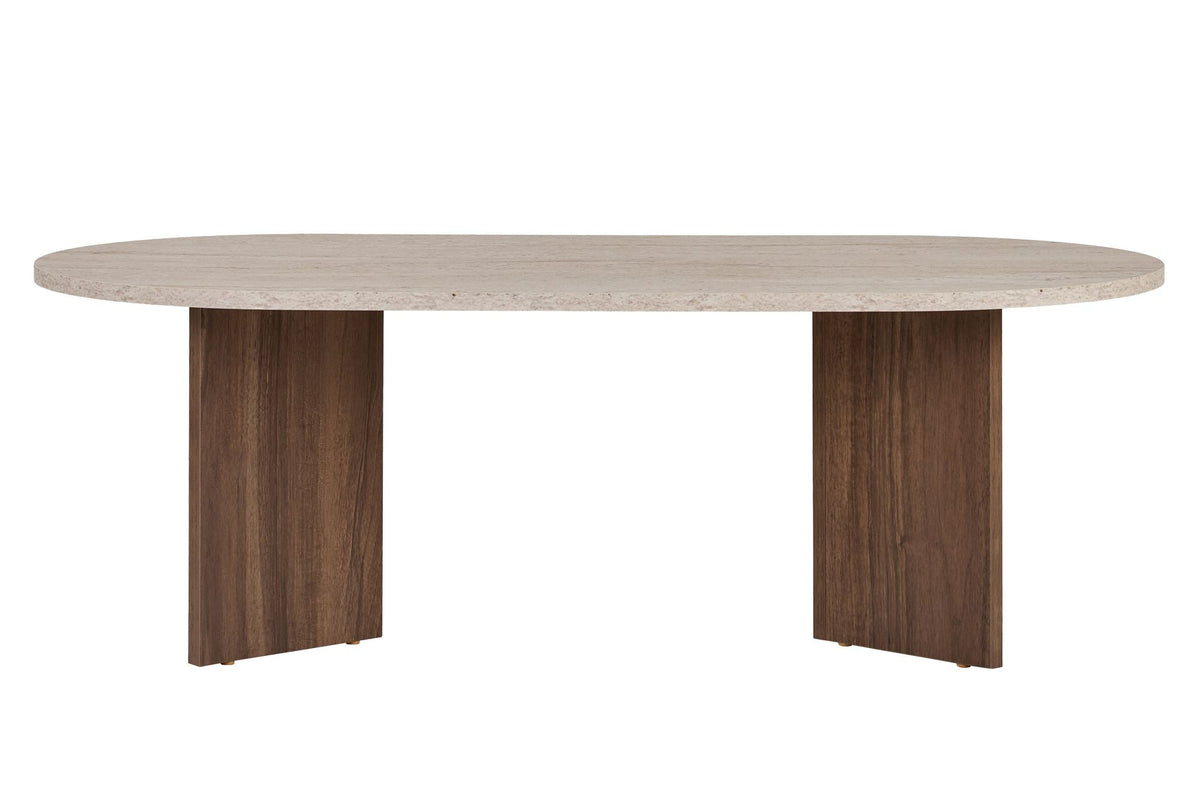 Măsuță de cafea, Sable - Travertine, Walnut, Travertin / Nuc