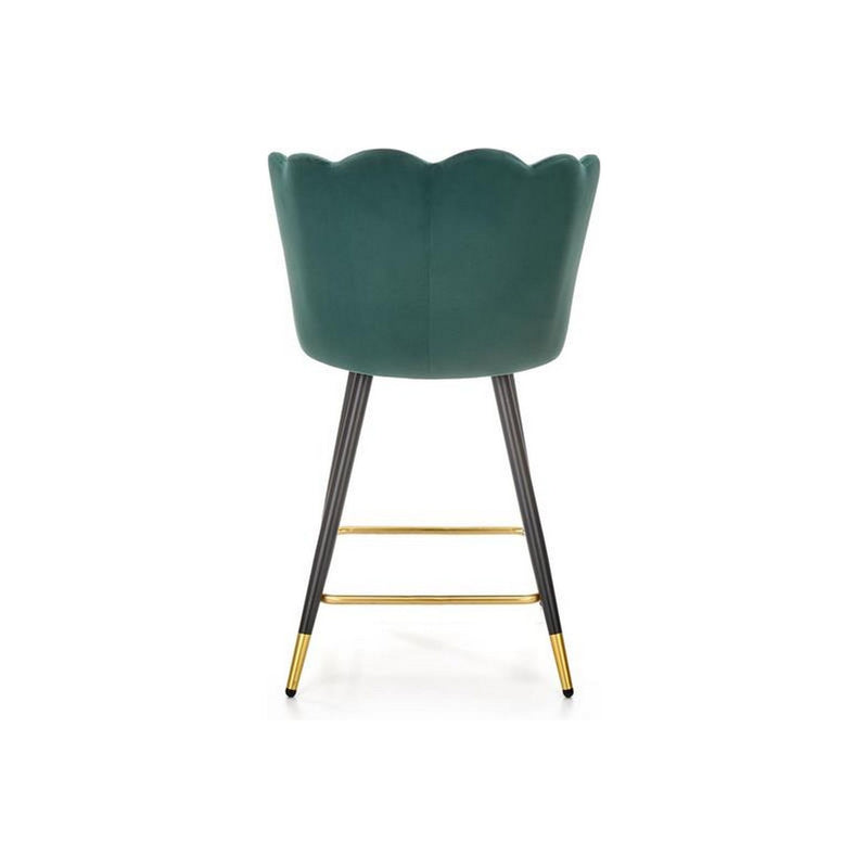 Scaun bar H106, verde/negru, stofa catifelata/otel, 58x58x96 cm