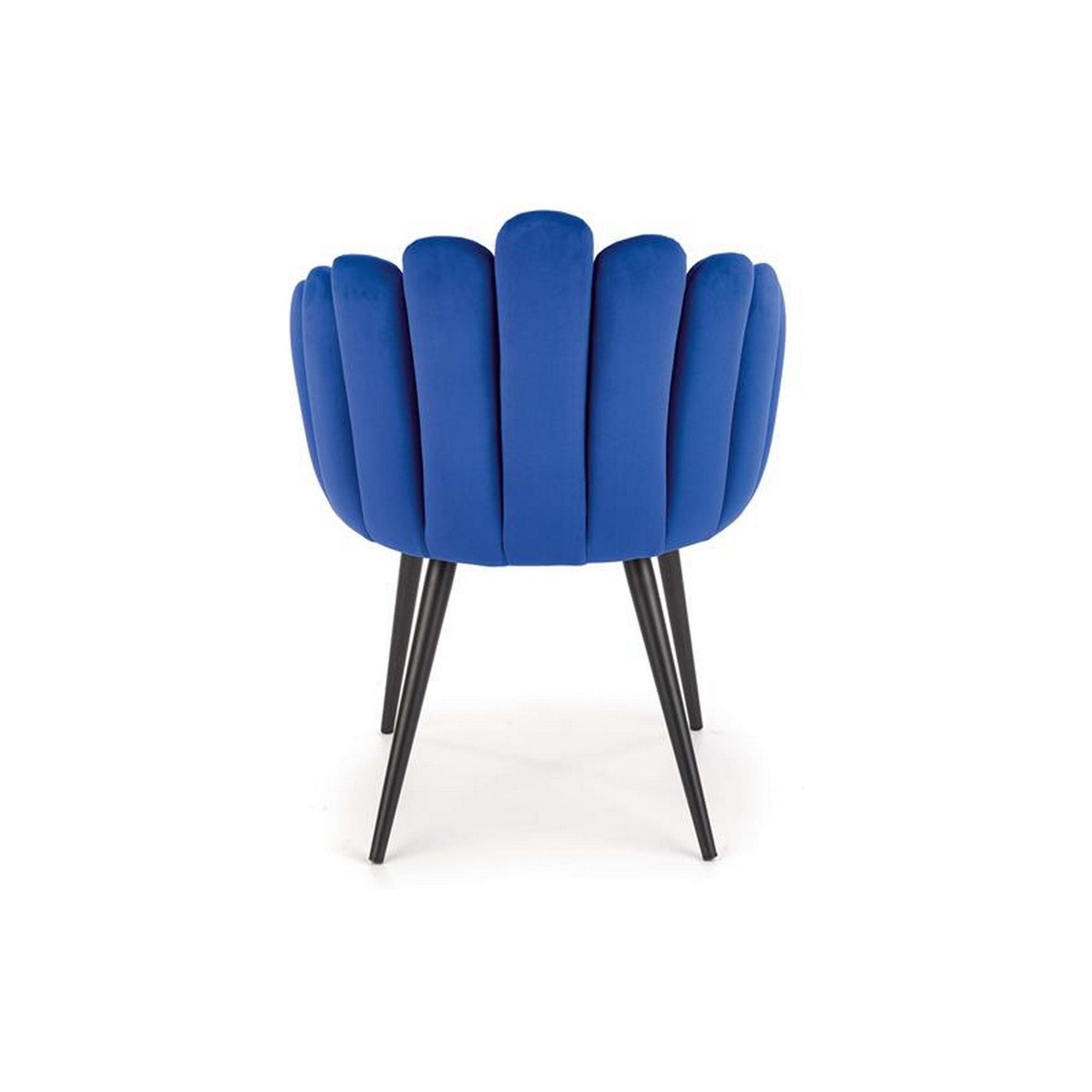 Scaun K410, albastru/negru, stofa catifelata/otel, 65x62x85 cm