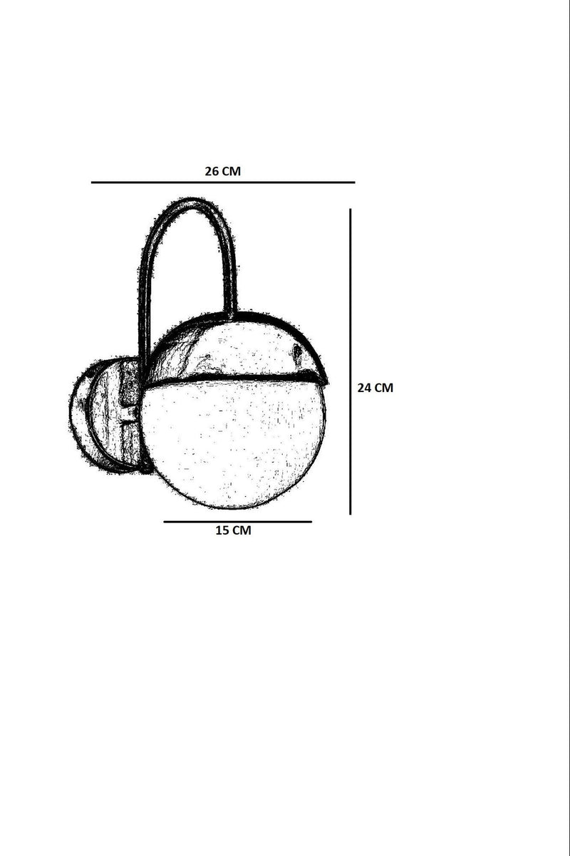 Aplica 941RTN1493, negru/alb, metal, 15x26x24 cm