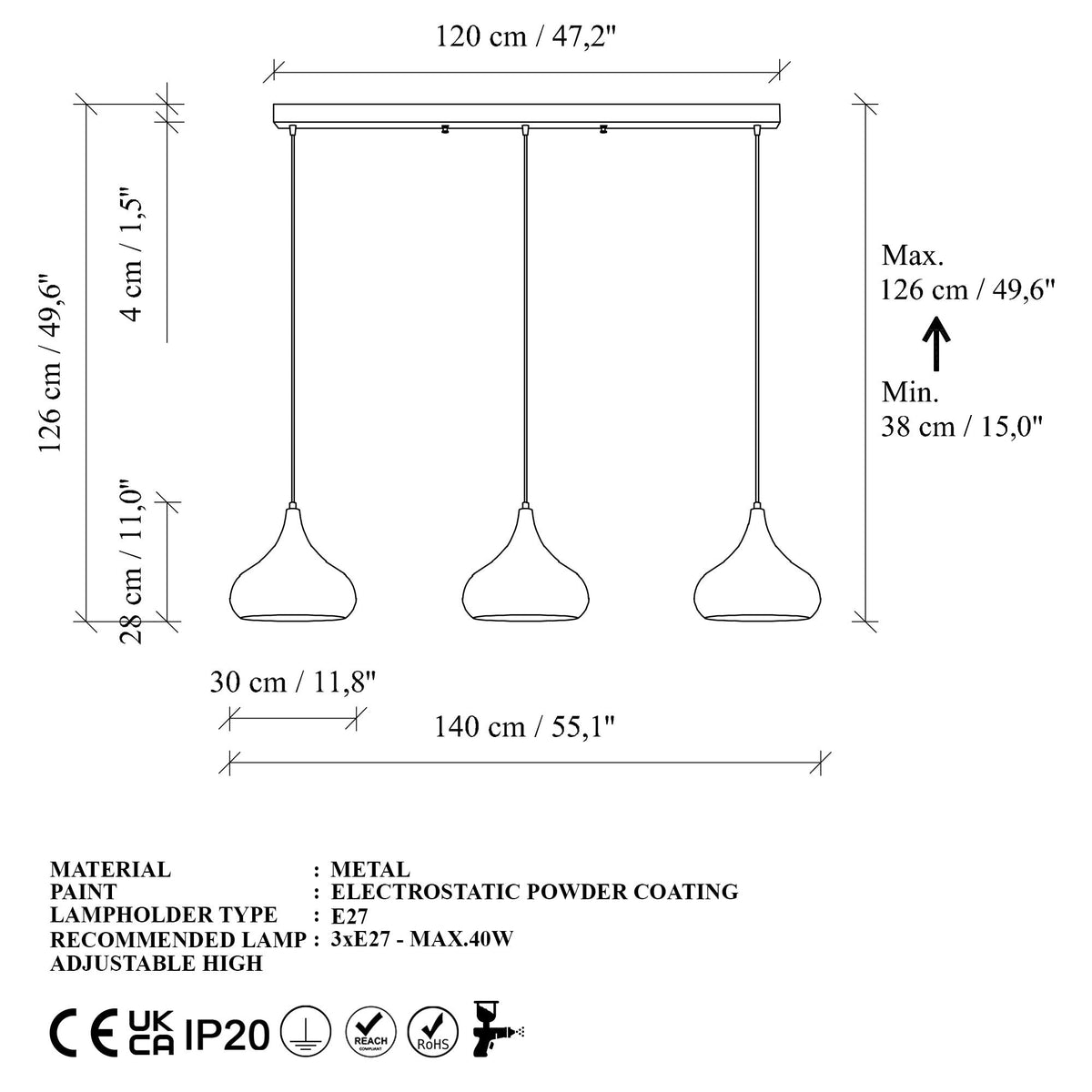 Candelabru, Muba - 11554, Negru