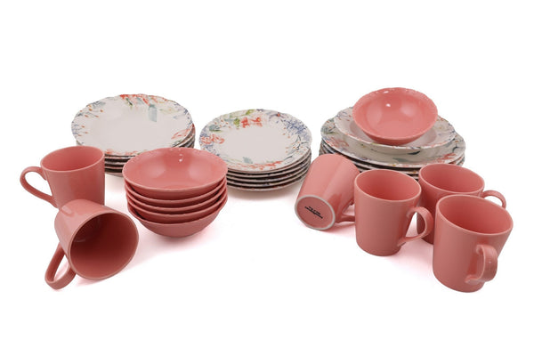 Set de cina D32, 30 piese, multicolor, portelan