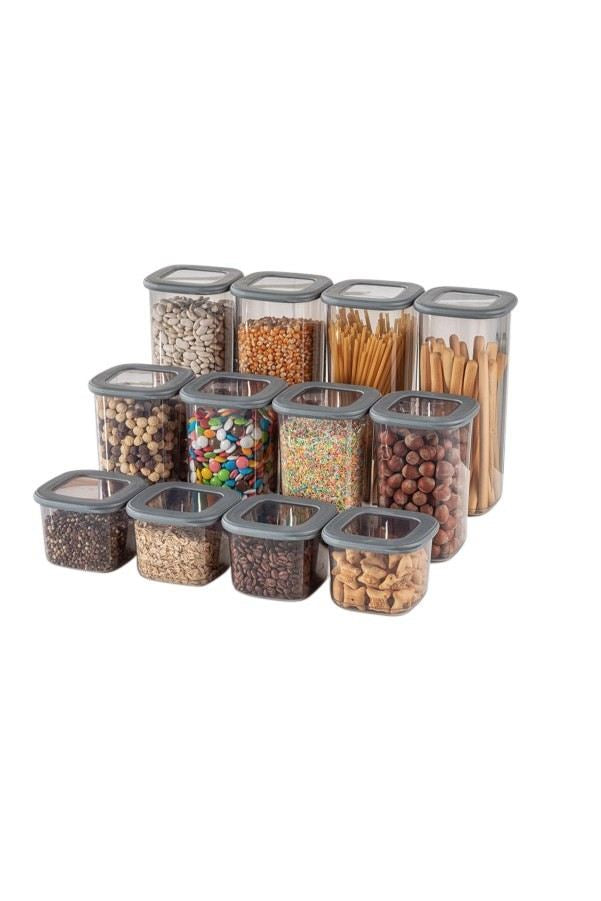 Set cutii depozitare (24 piese), BNMPOLYAS24-51217, Antracit