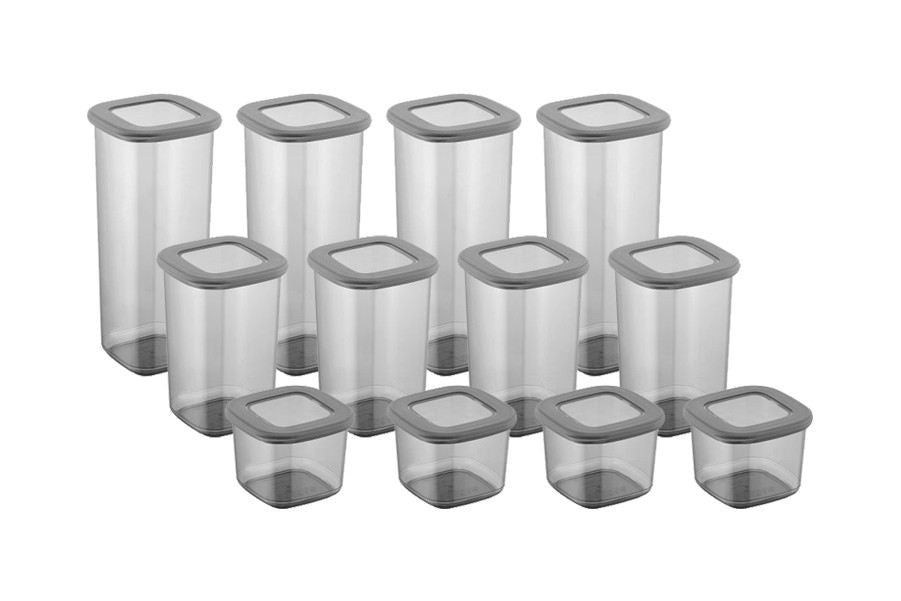 Set cutii depozitare (24 piese), BNMPOLYAS24-51217, Antracit