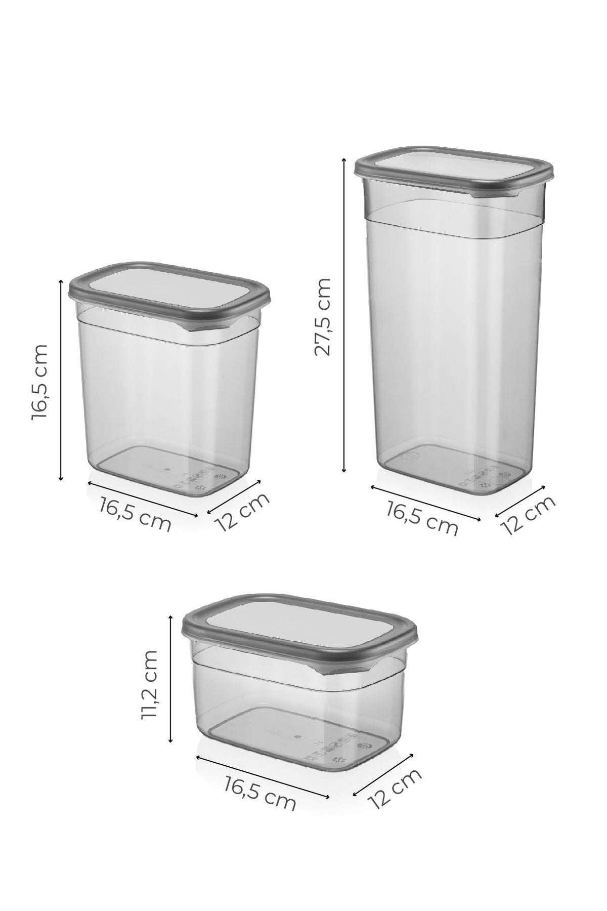 Set cutii depozitare (12 piese), BNMPEGYAR12-13232, Antracit
