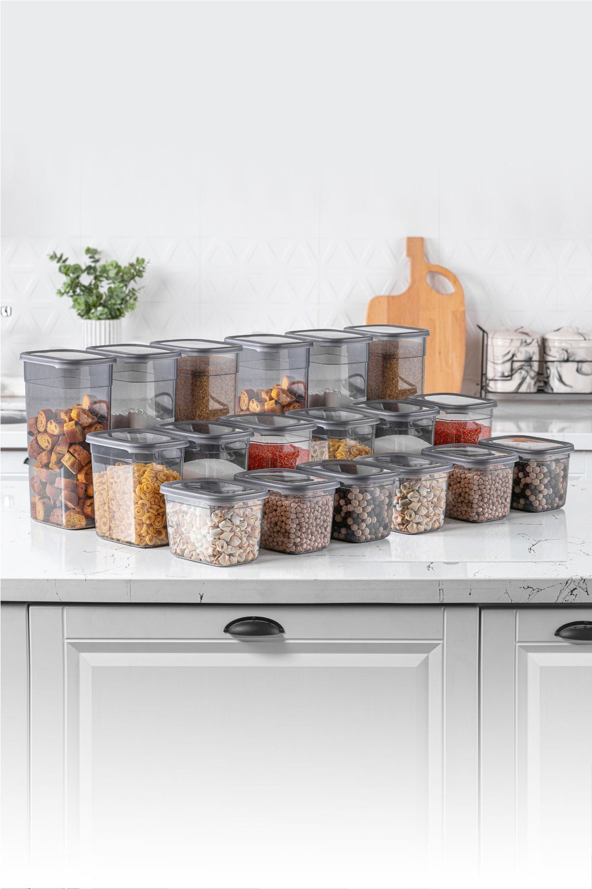 Set cutii depozitare (18 piese), BNMPEGYAR18-13232 v2, Antracit