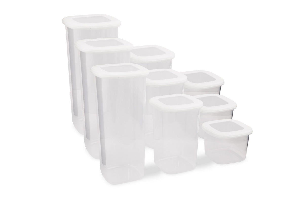Set cutii depozitare (9 piese), BNMPOLYWS09-51217, Alb