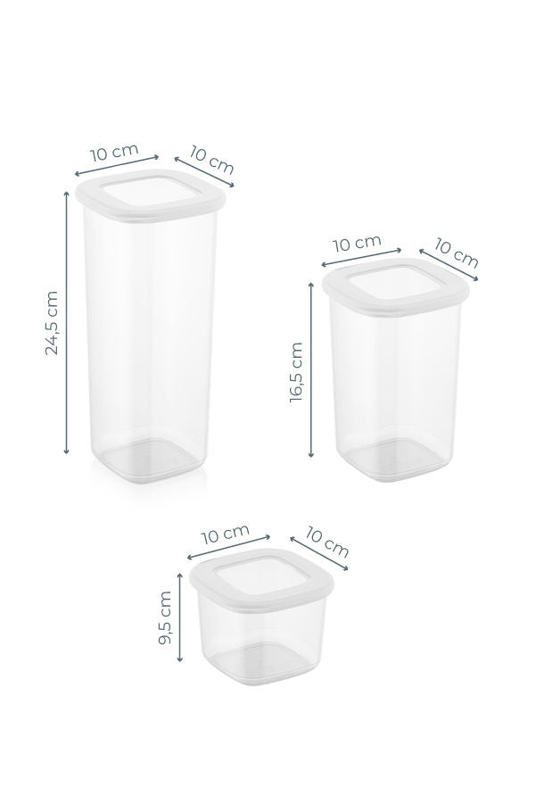 Set cutii depozitare (24 piese), BNMPOLYWS24-51217, Alb