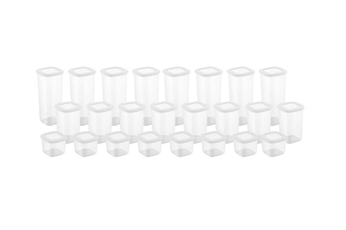 Set cutii depozitare (24 piese), BNMPOLYWS24-51217, Alb