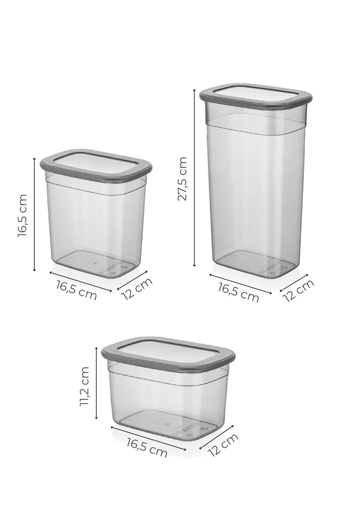Set cutii depozitare (24 piese), BNMPOLYAR24-13232, Antracit