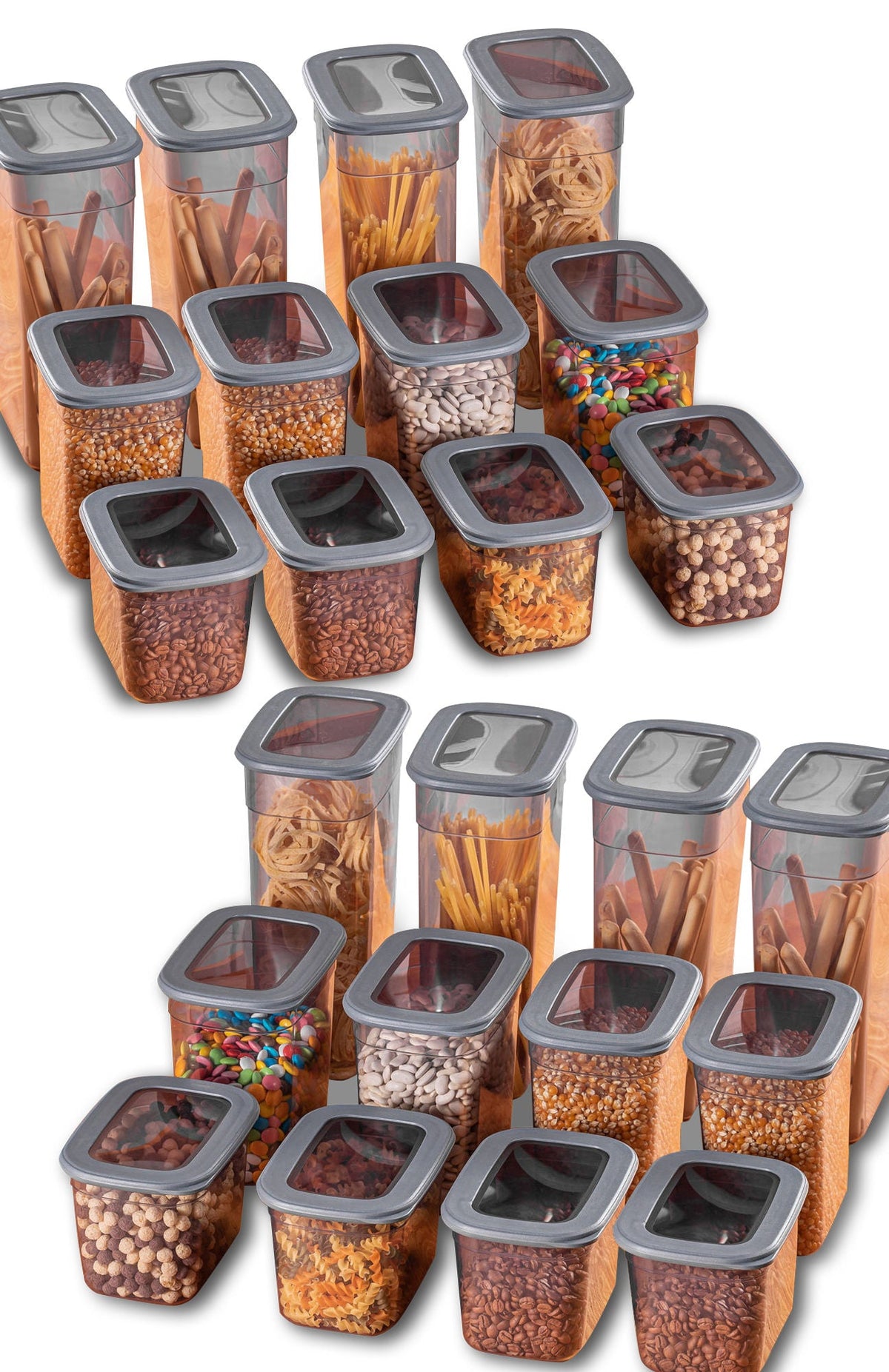 Set cutii depozitare (24 piese), BNMPOLYAR24-13232, Antracit