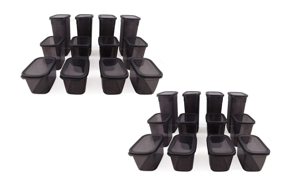 Set cutii depozitare (24 piese), BNMPOLYAR24-13232, Antracit