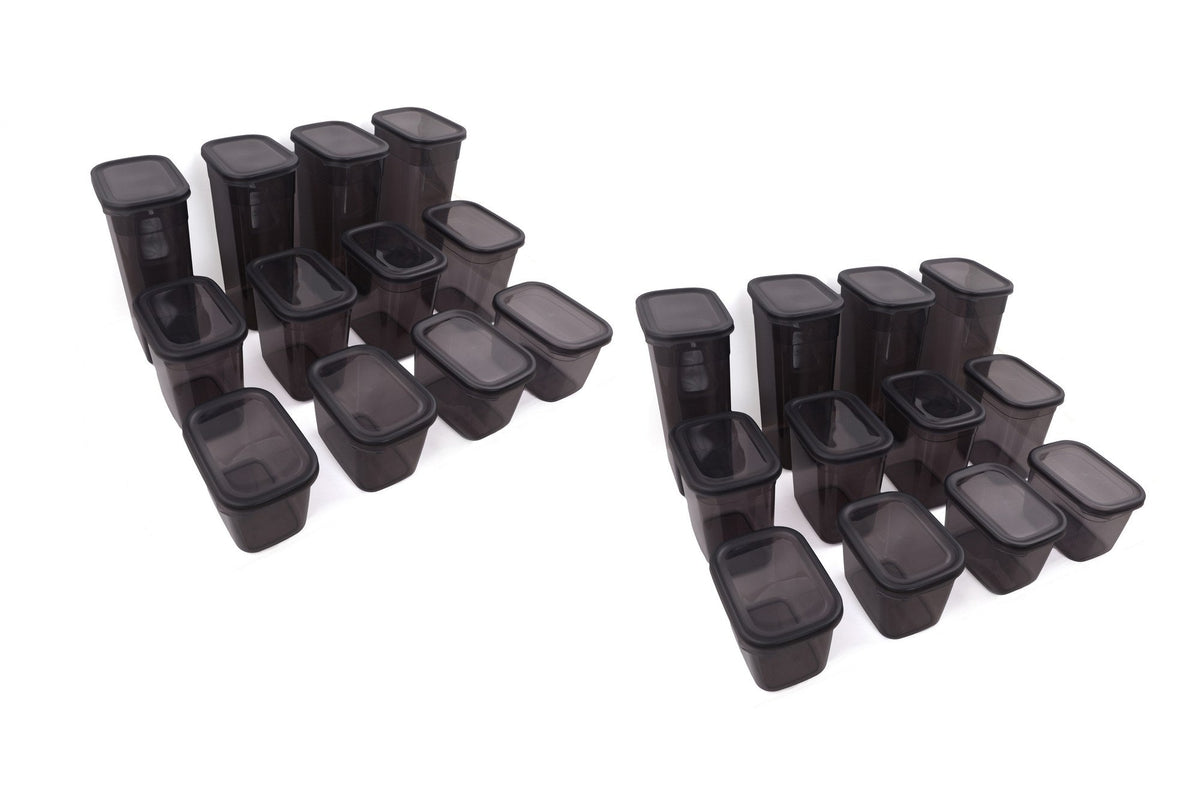 Set cutii depozitare (24 piese), BNMPOLYAR24-13232, Antracit