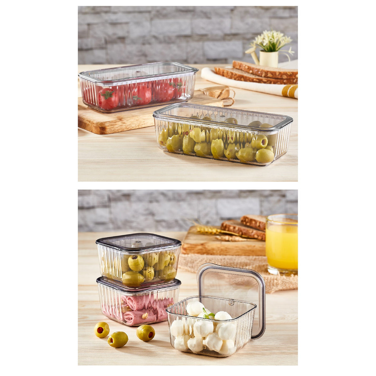 Set cutii depozitare (13 piese), Khvltseffaf - Anthracite, Antracit