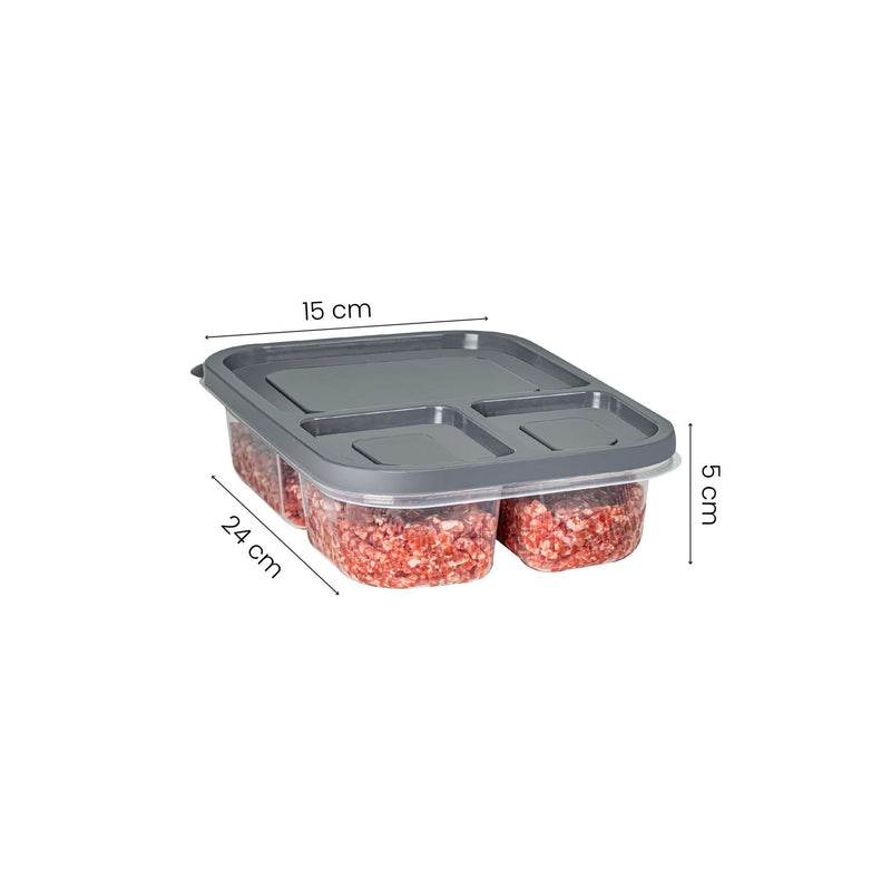 Set 6 caserole 964FRM1202, gri antracit, plastic, 15x24x5 cm