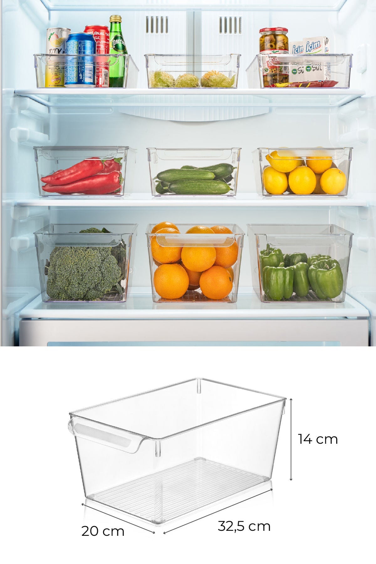 Set organizator frigider (3 piese), 728, Transparent