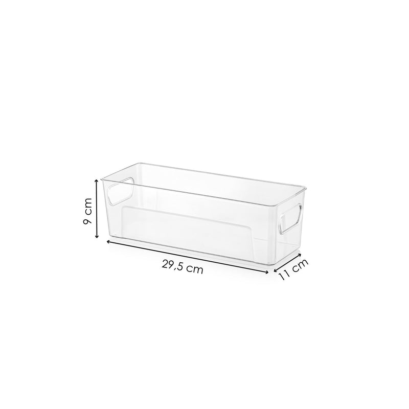 Set 3 organizatoare AK809, transparent, plastic, 30x11x9 cm