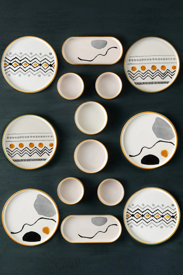 Set mic dejun Axial, 14 piese, multicolor, ceramica