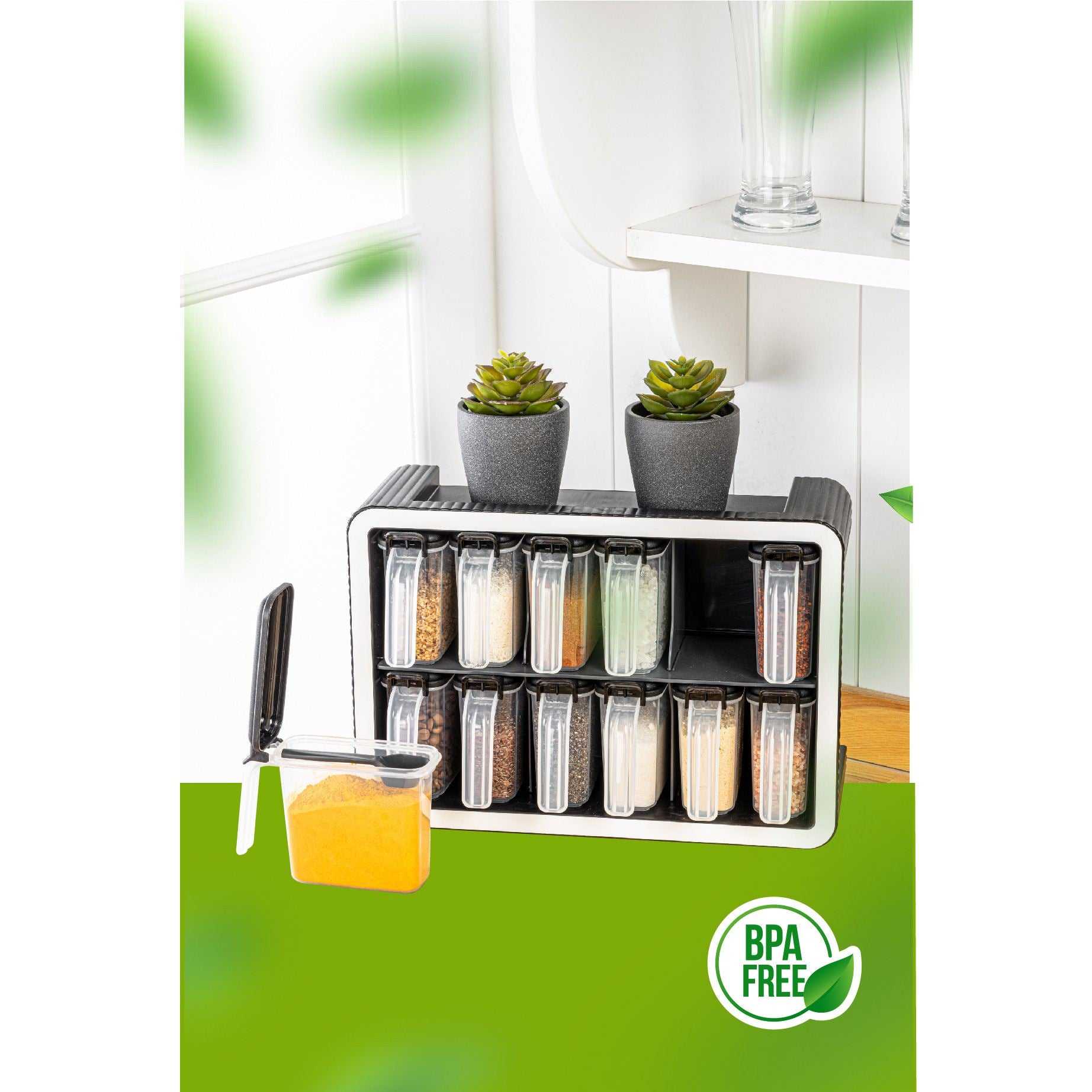 Set borcane condimente (13 piese), BNM-9530 - Anthracite, Antracit