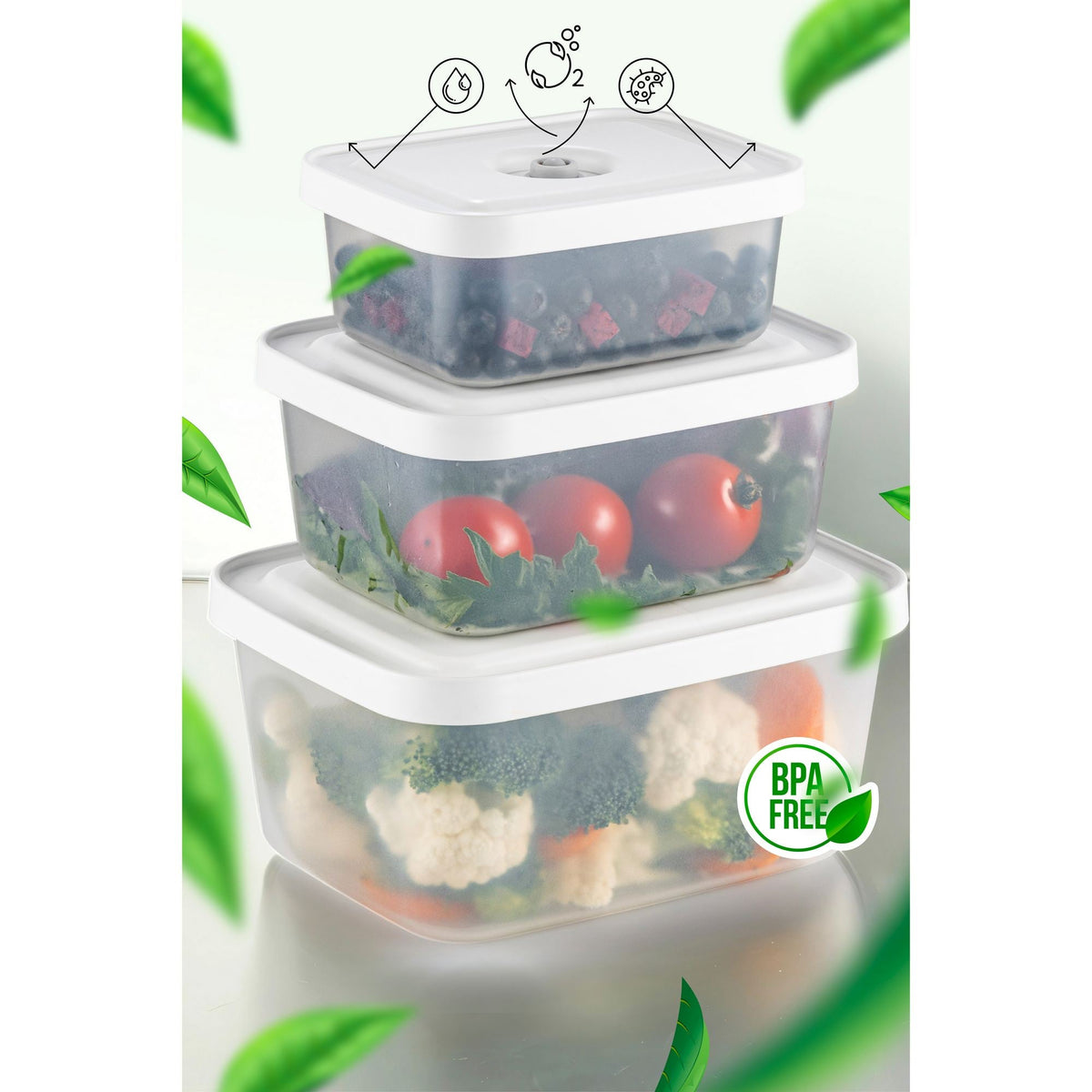 Set cutii depozitare și pungi alimentare (7 piese), VCC-7-PMP - Transparent, Transparent