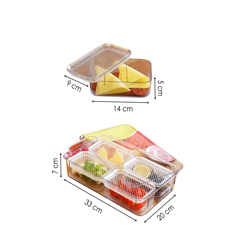 Set 5 recipiente FR178, transparent, plastic