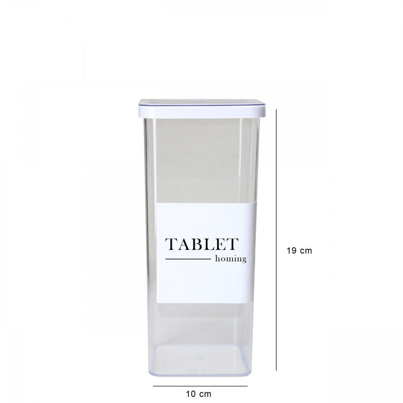 Organizator baie HMY-6381, transparent, plastic, 10x10x19 cm