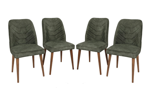 Set 4 scaune DALLAS 558 V4, verde/nuc, stofa catifelata/metal, 50x49x90 cm