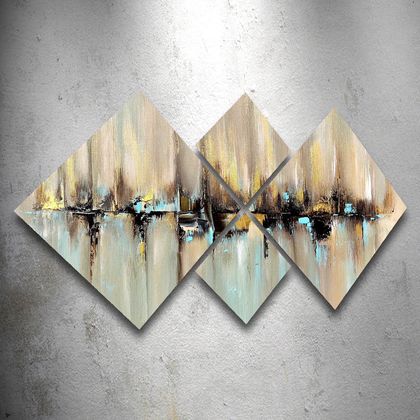 Tablou decorativ MDF (4 piese), 4MDF05568864473, Multicolor