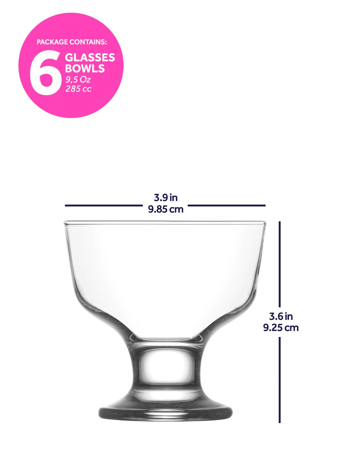 Set pahare (6 piese), LV-DES55F, Transparent