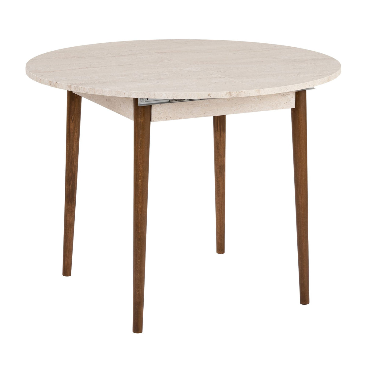 Masă dining extensibilă, Viona - Travertine, Walnut, Travertin / Nuc