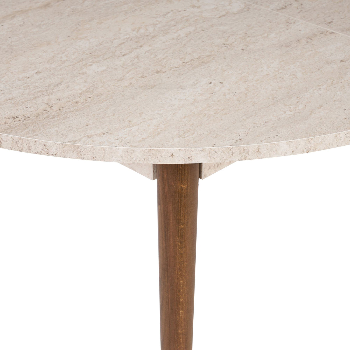 Masă dining extensibilă, Viona - Travertine, Walnut, Travertin / Nuc
