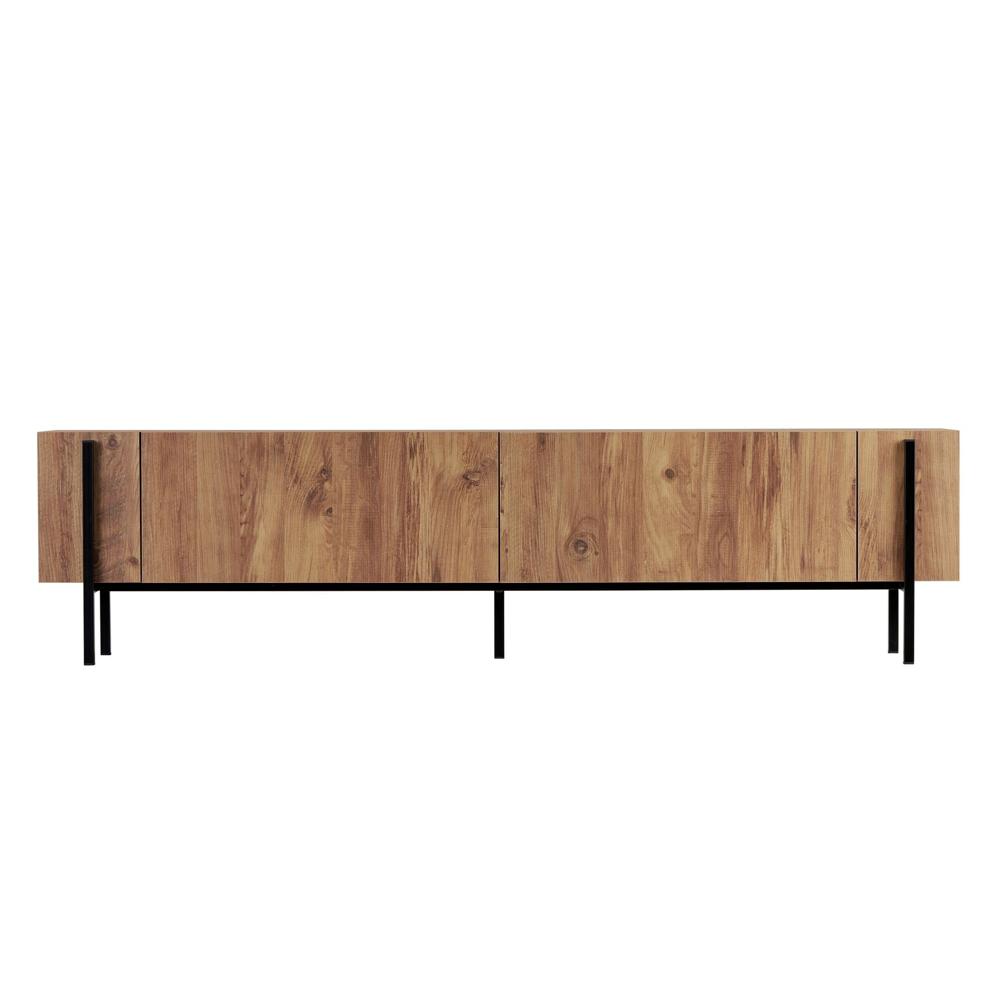Comodă TV, Nexus - Atlantic Pine, Black, Pin Atlantic / Negru