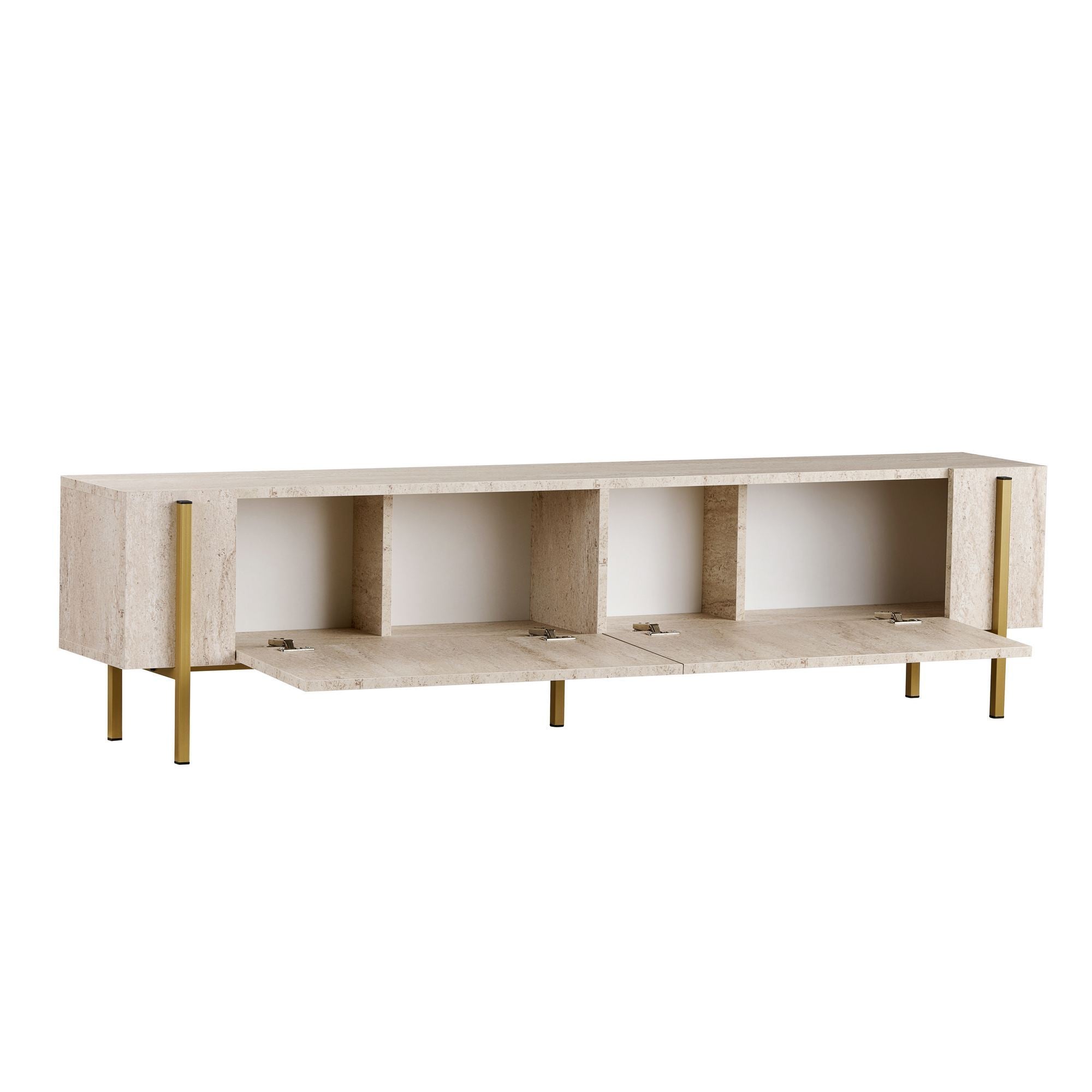 Comodă TV, Nexus - Travertine, Gold, Travertin / Auriu