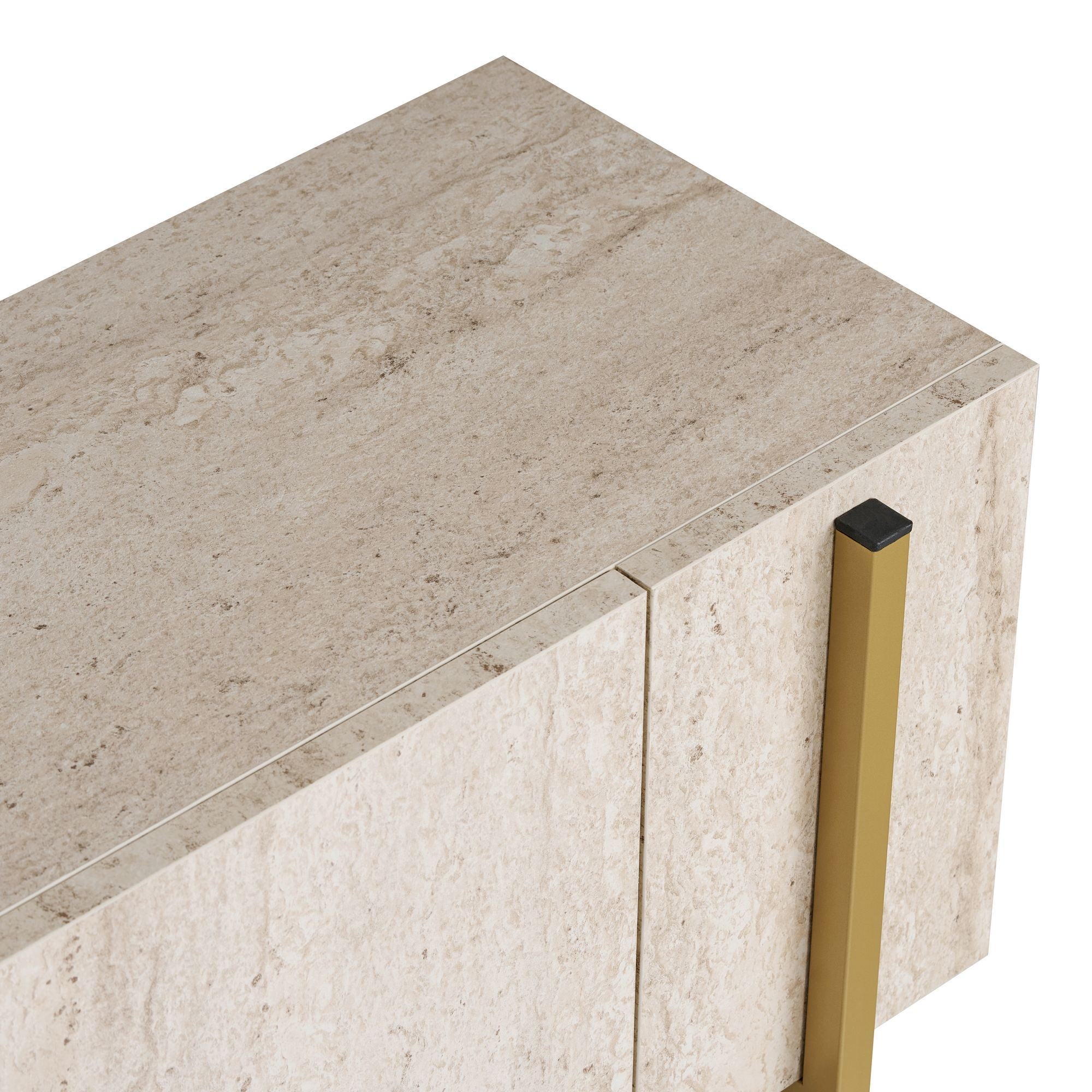 Comodă TV, Nexus - Travertine, Gold, Travertin / Auriu