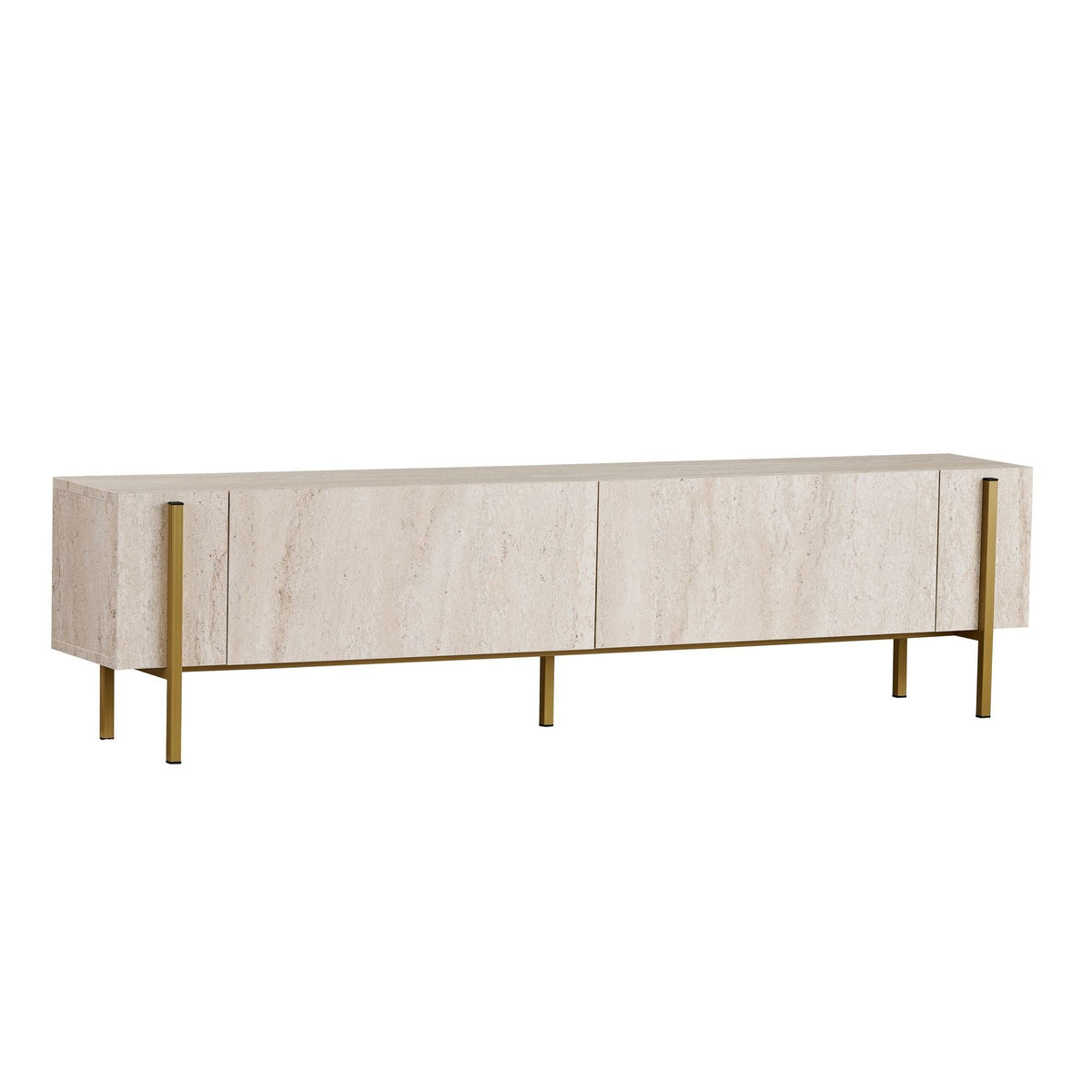 Comodă TV, Nexus - Travertine, Gold, Travertin / Auriu
