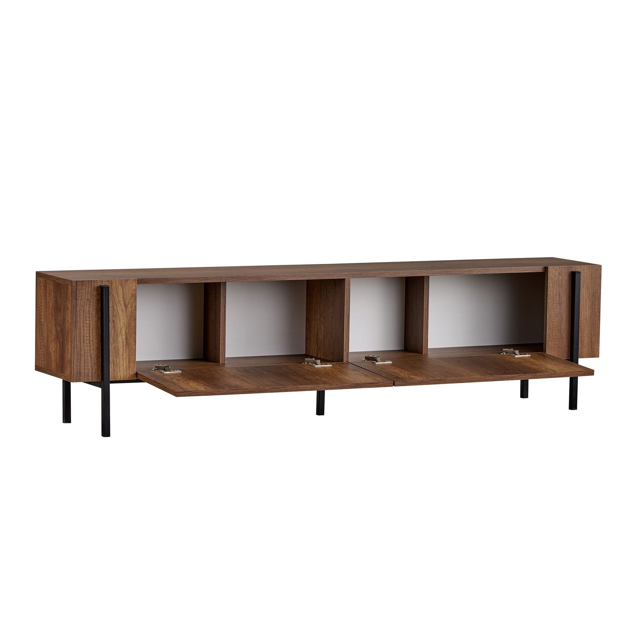Comodă TV, Nexus - Barok Walnut, Black, Nuc Baroc / Negru