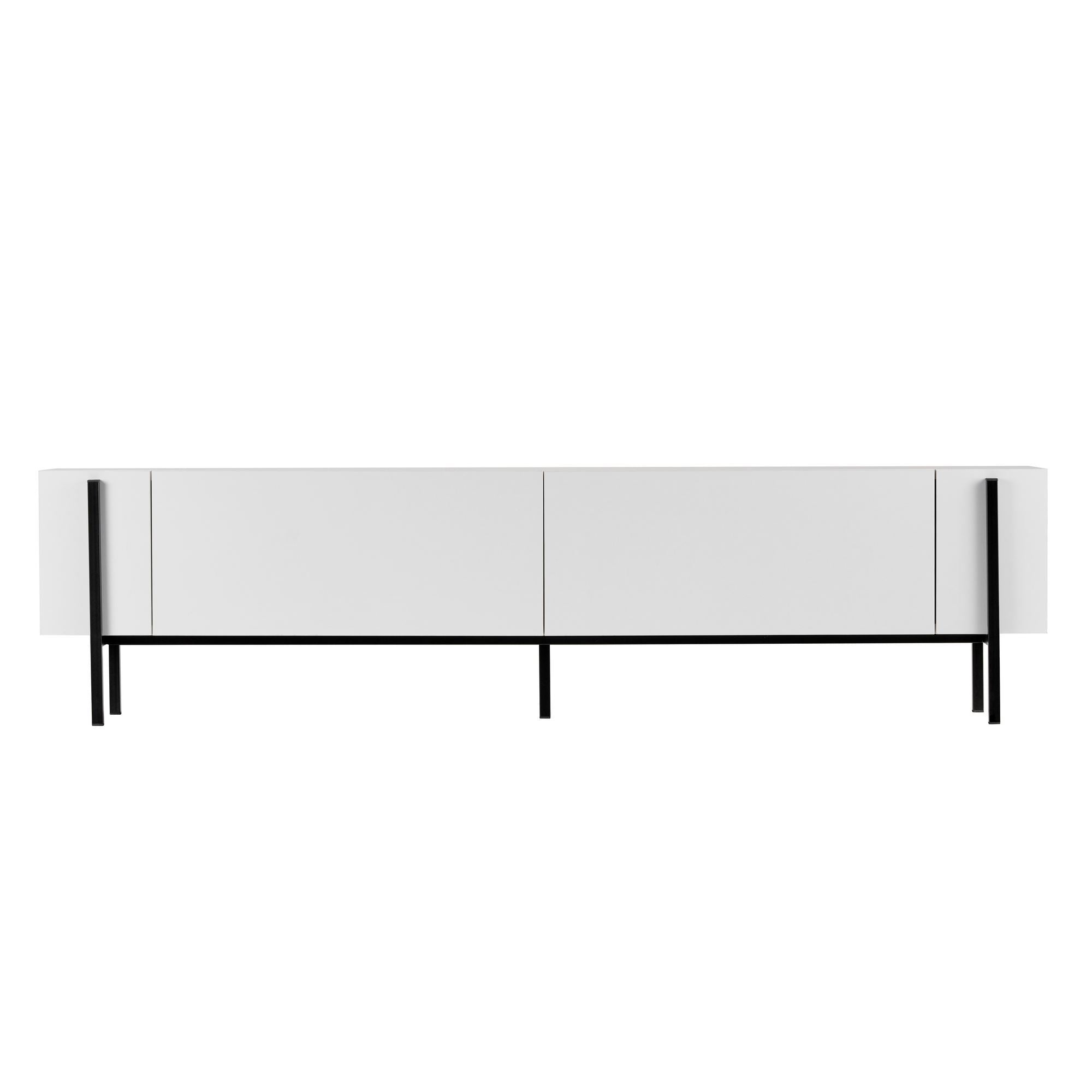 Comodă TV, Nexus - White, Black, Alb / Negru