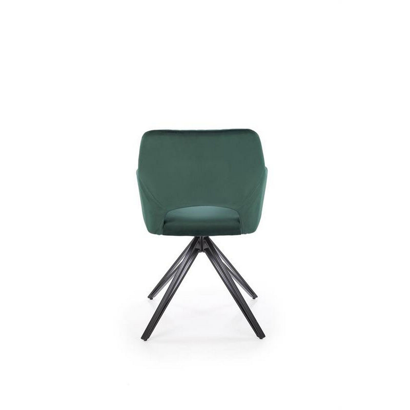 Scaun rotativ K535, verde inchis/negru, stofa catifelata/metal, 57x60x86 cm