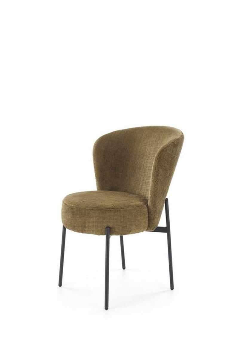 Scaun K590, verde olive - Cremona 38, stofa catifelata/otel, 55x66x80 cm